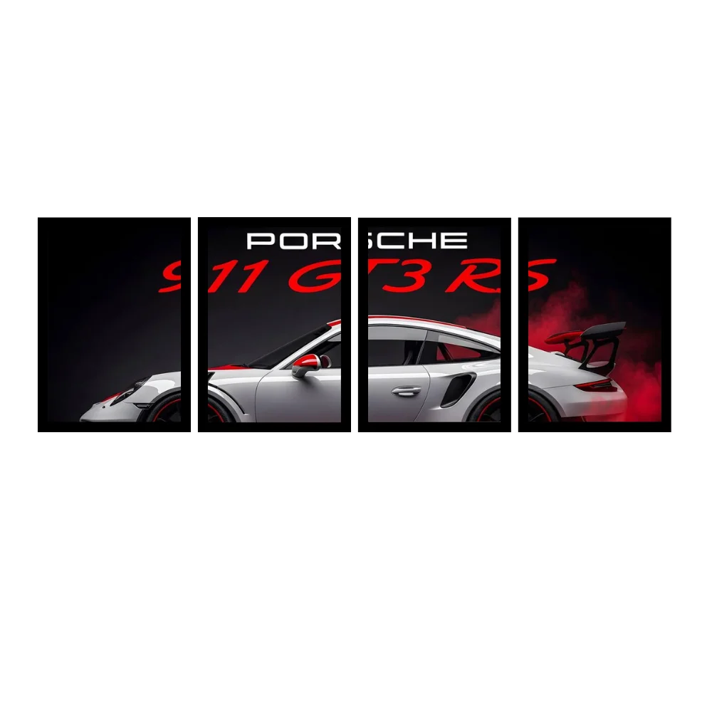 Djane Studio Supercars Wall Frame Set | Premium Wall Art for Living Room, Bedroom, Office & Gaming Room | Modern Home Décor | Pack of 4 | Size 12x8 Inch